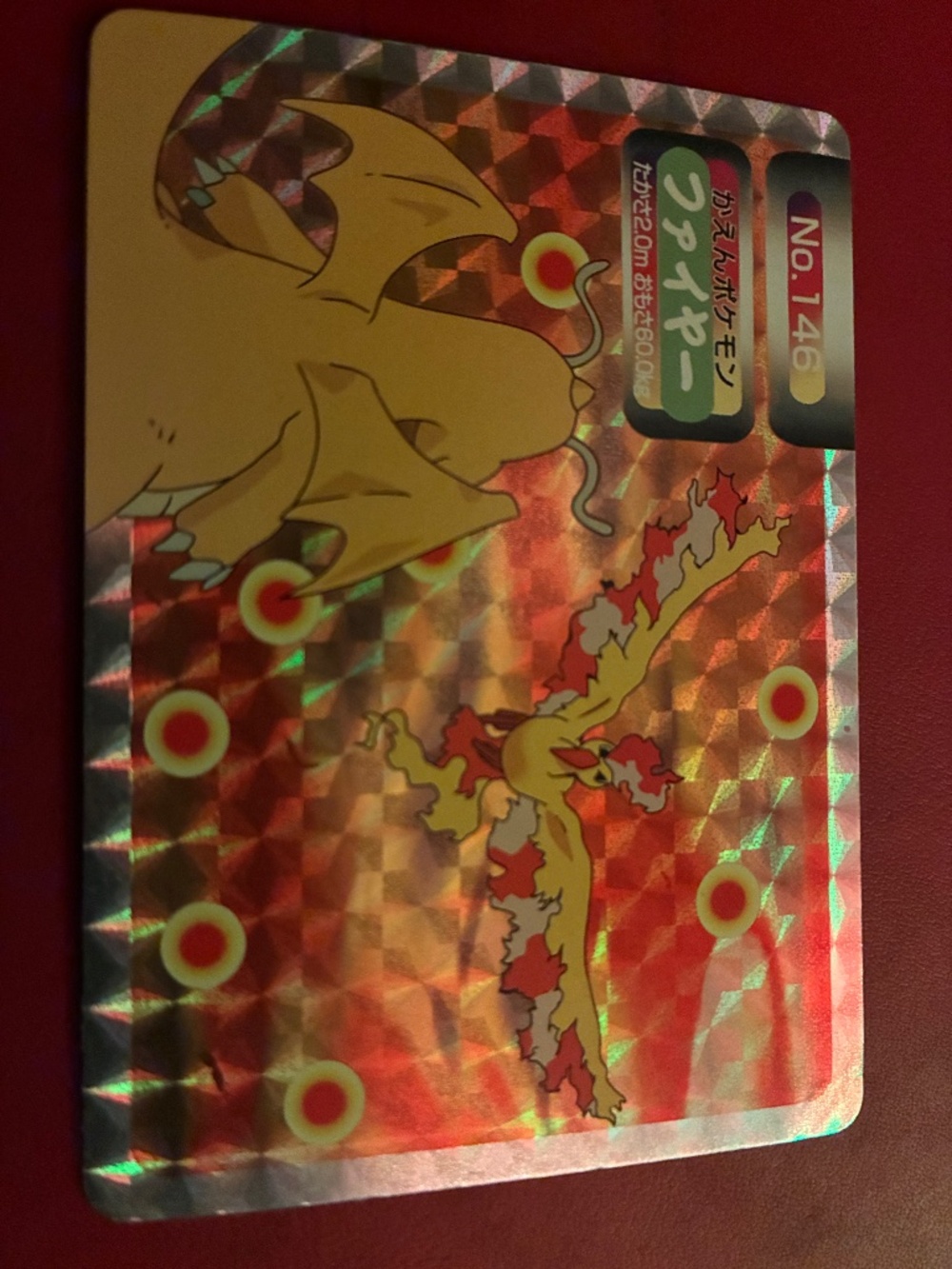 Pokemon Topsun Carddass Dragonite Vs Moltres holo